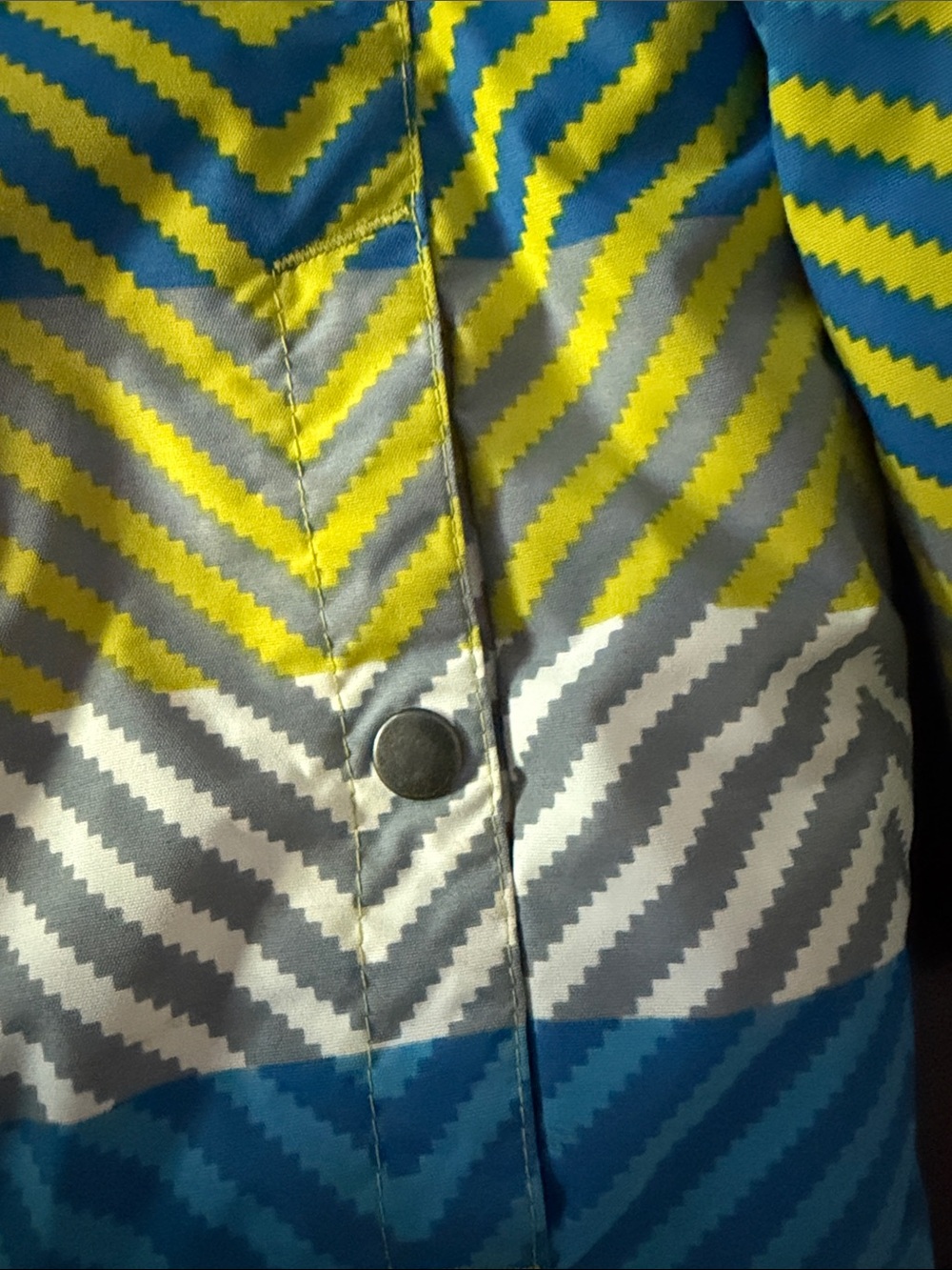 Columbia Bright Blue and Yellow Striped Kids Hooded Jacket EUC - Picture 5 of 6